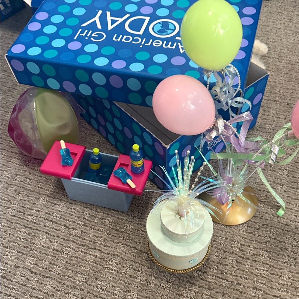 American Girl Celebration Set with Pink and Green Accents